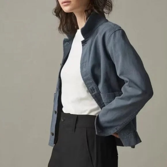 American Giant Blue Women's Roughneck Chore Jacket Coat Rough Neck Canvas - Picture 7 of 7